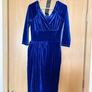 blue velvet micheline pitt vixen wiggle dress with belt